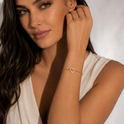 14K Gold | Armband Herzchen mit Zirkonia AB112