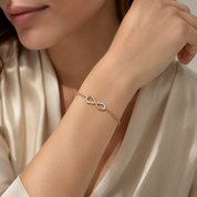 14K Gold | Armband Infinity mit Zirkonia AB141