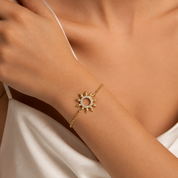 14K Gold | Armband Sonne mit Zirkonia AB176
