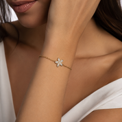 14K Gold | Armband Blume mit Zirkonia AB170