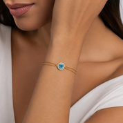 14K Gold | Armband mit hellblauem Zirkonia AB167