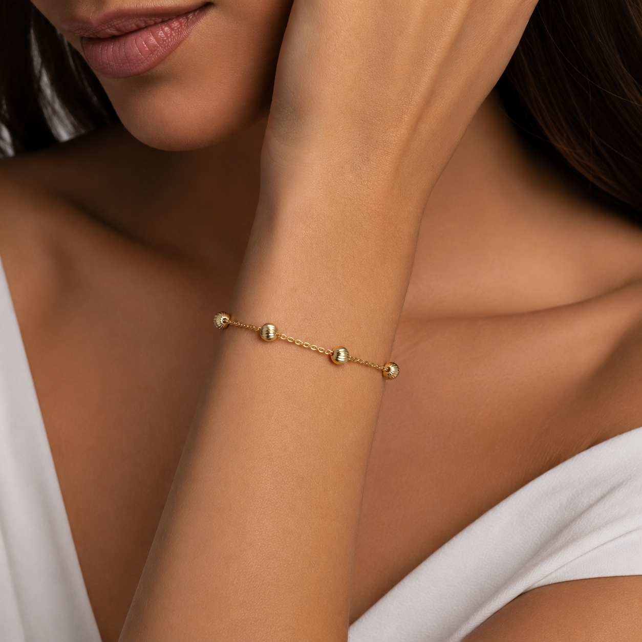 14K Gold | Armband mit Kügelchen AB120
