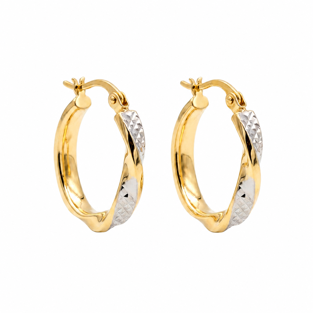 14K Gold | Ohrring Bicolor Creole O156
