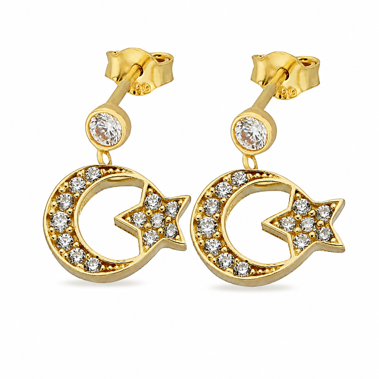 14K Gold | Ohrstecker mit Ay Yildiz Türkiye KP0406B