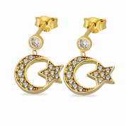 14K Gold | Ohrstecker mit Ay Yildiz Türkiye KP0406B