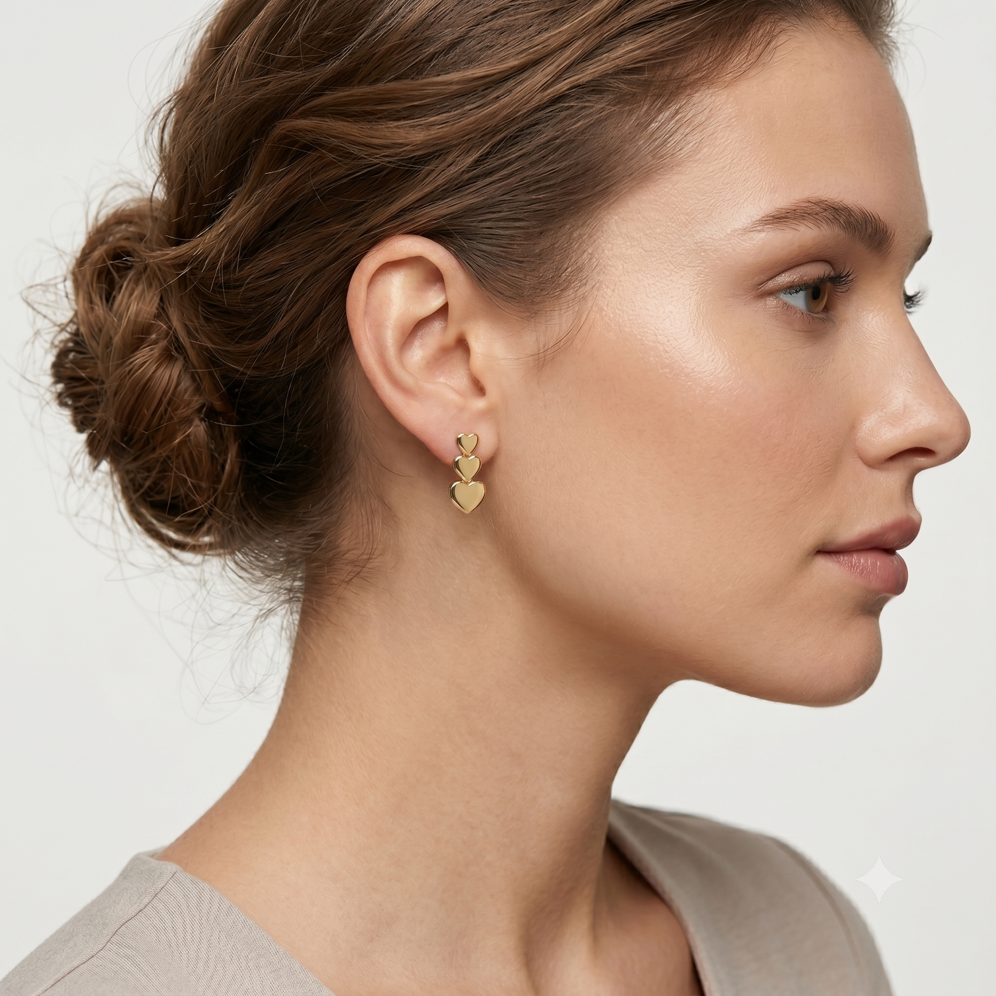 14K Gold | Ohrstecker Herzen Design O107