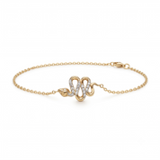 14K Gold | Armband Schlange mit Zirkonia AB158