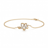 14K Gold | Armband Schlange mit Zirkonia AB158