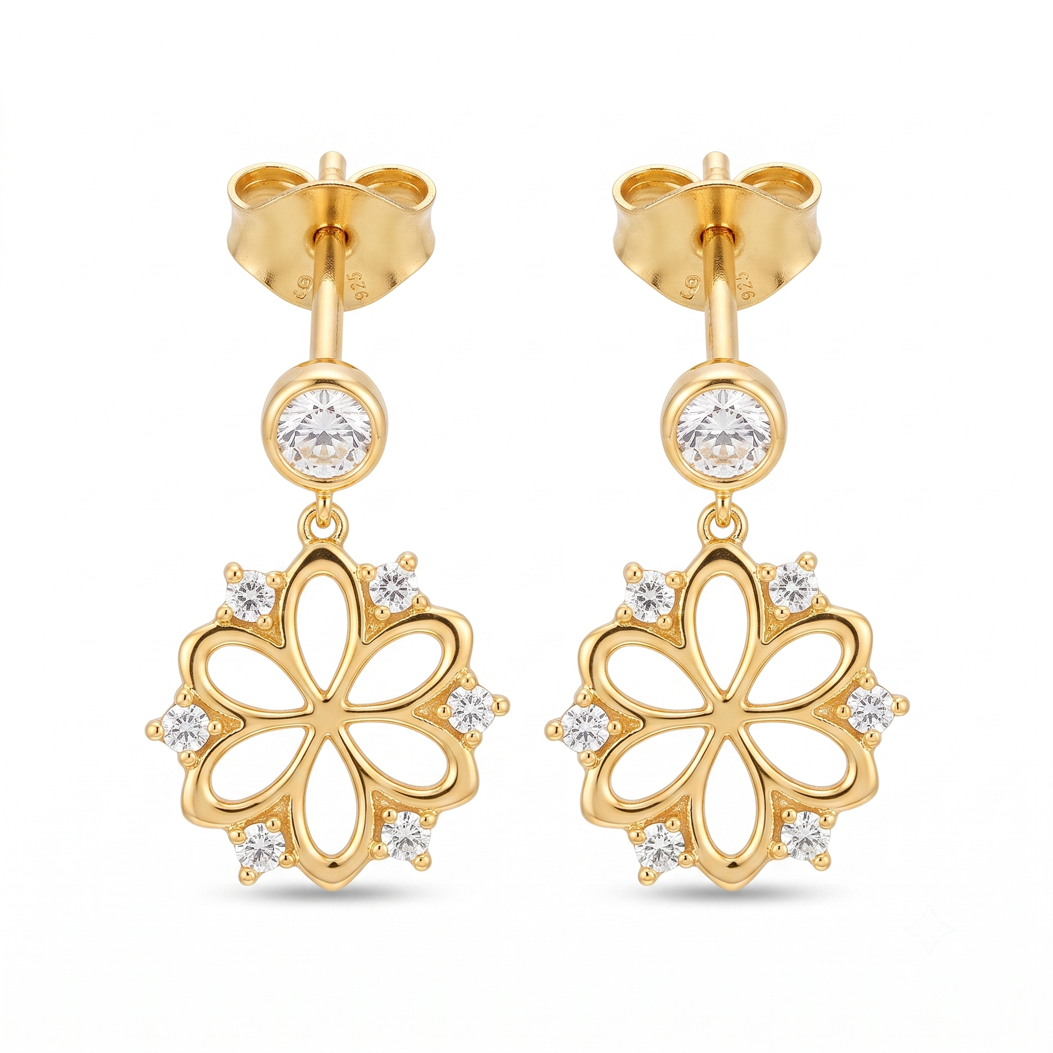 14K Gold | Ohrstecker mit Blume KP0137B
