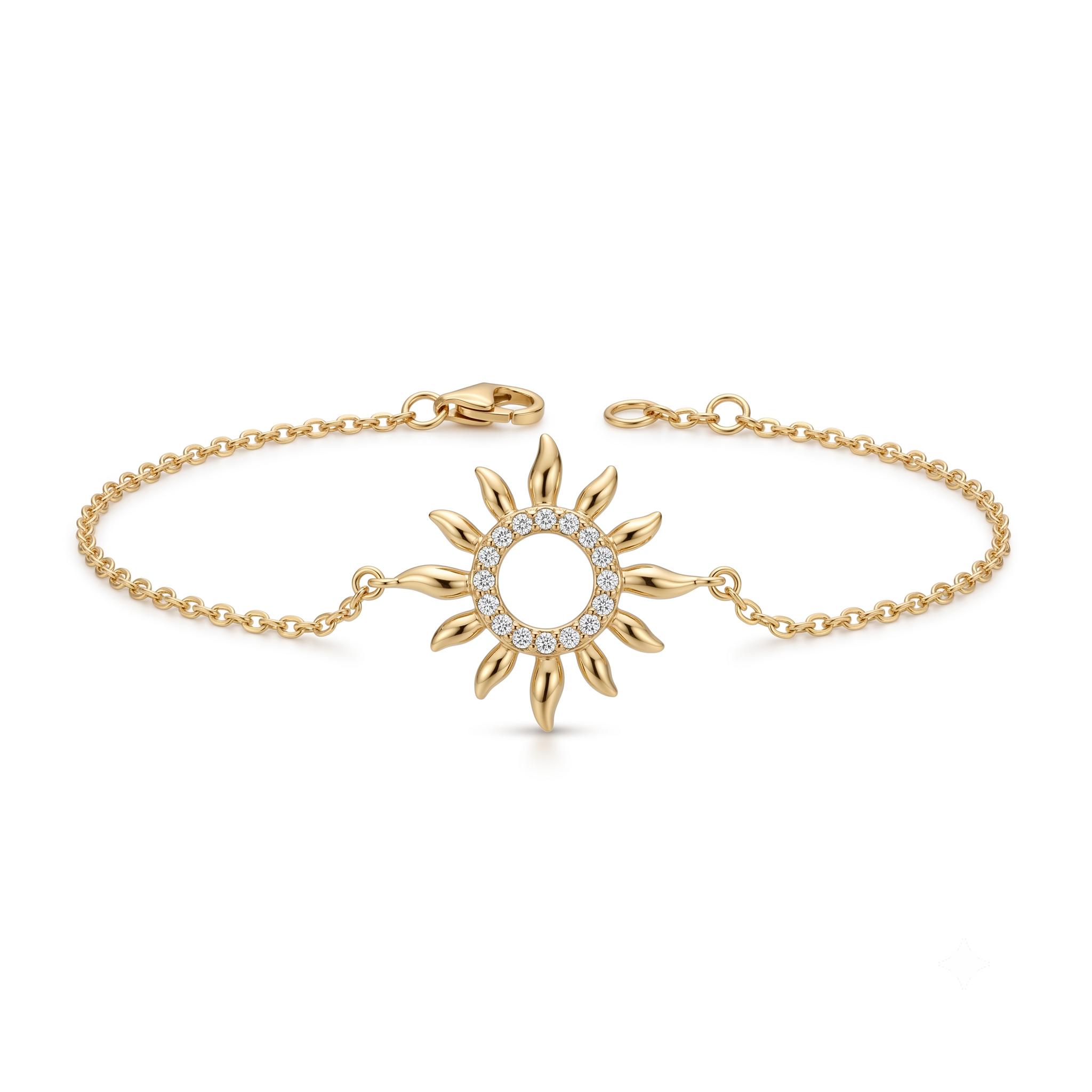 14K Gold | Armband Sonne mit Zirkonia AB176