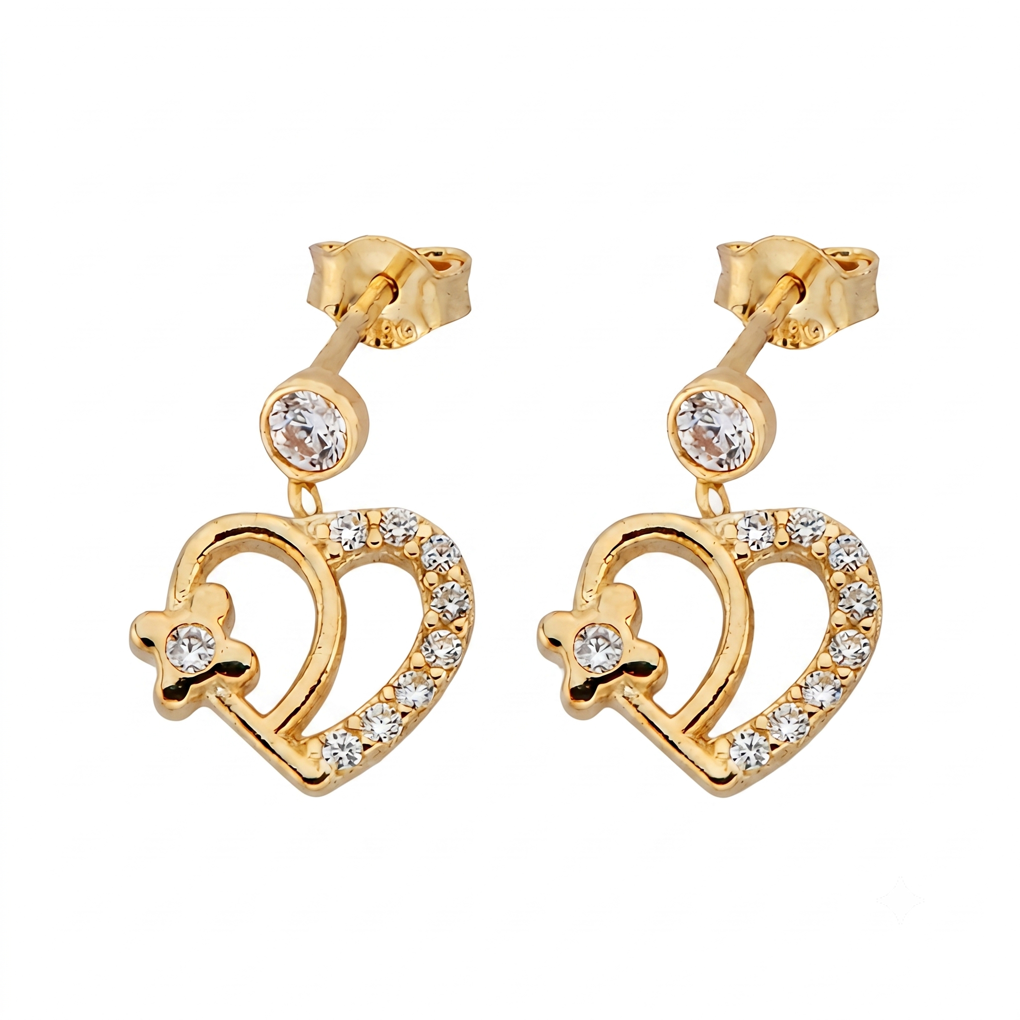 14K Gold | Ohrstecker mit Herz KP0278B