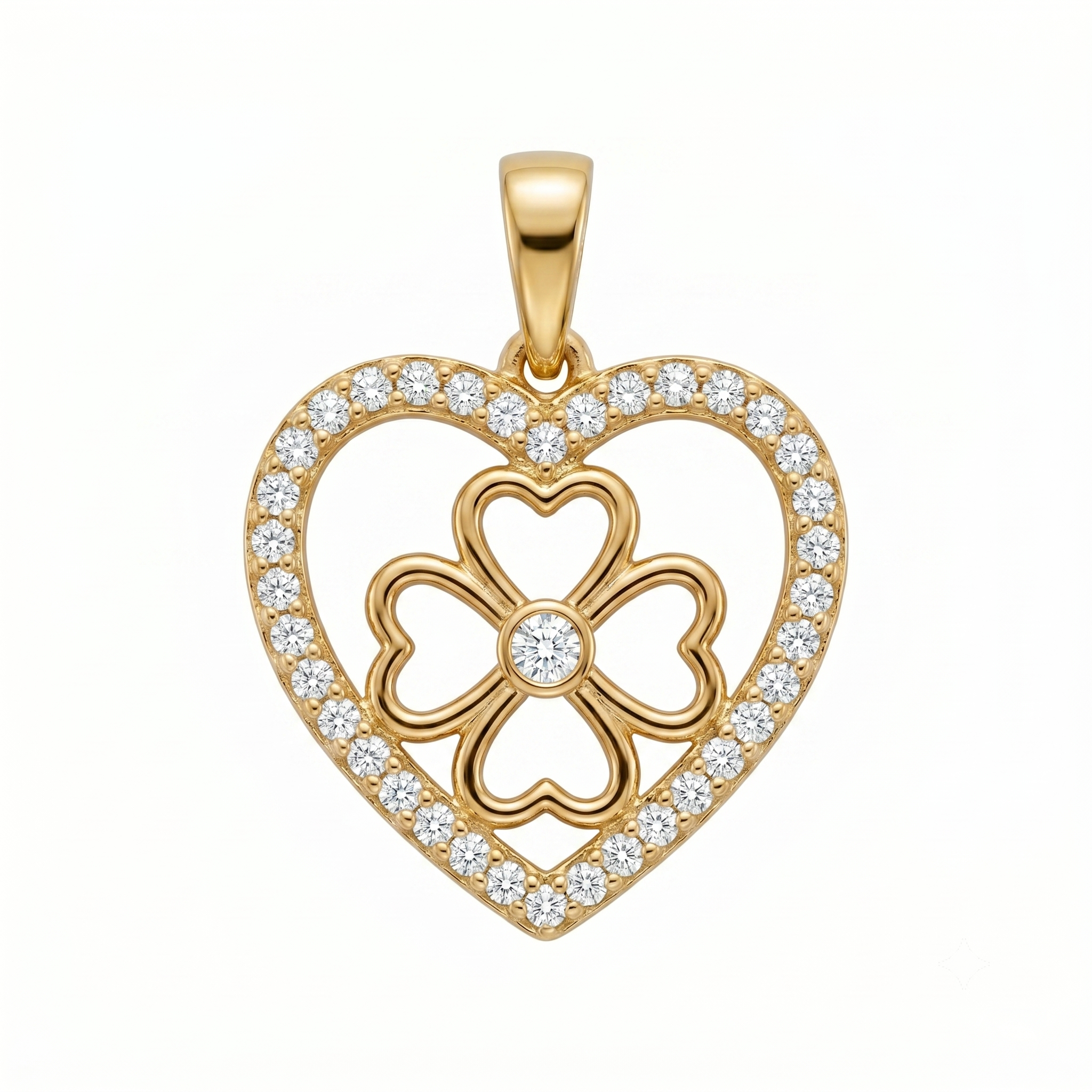 14K Gold | Anhänger Herz mit Zirkonia K100