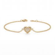 14K Gold | Armband Herz mit Zirkonia AB132