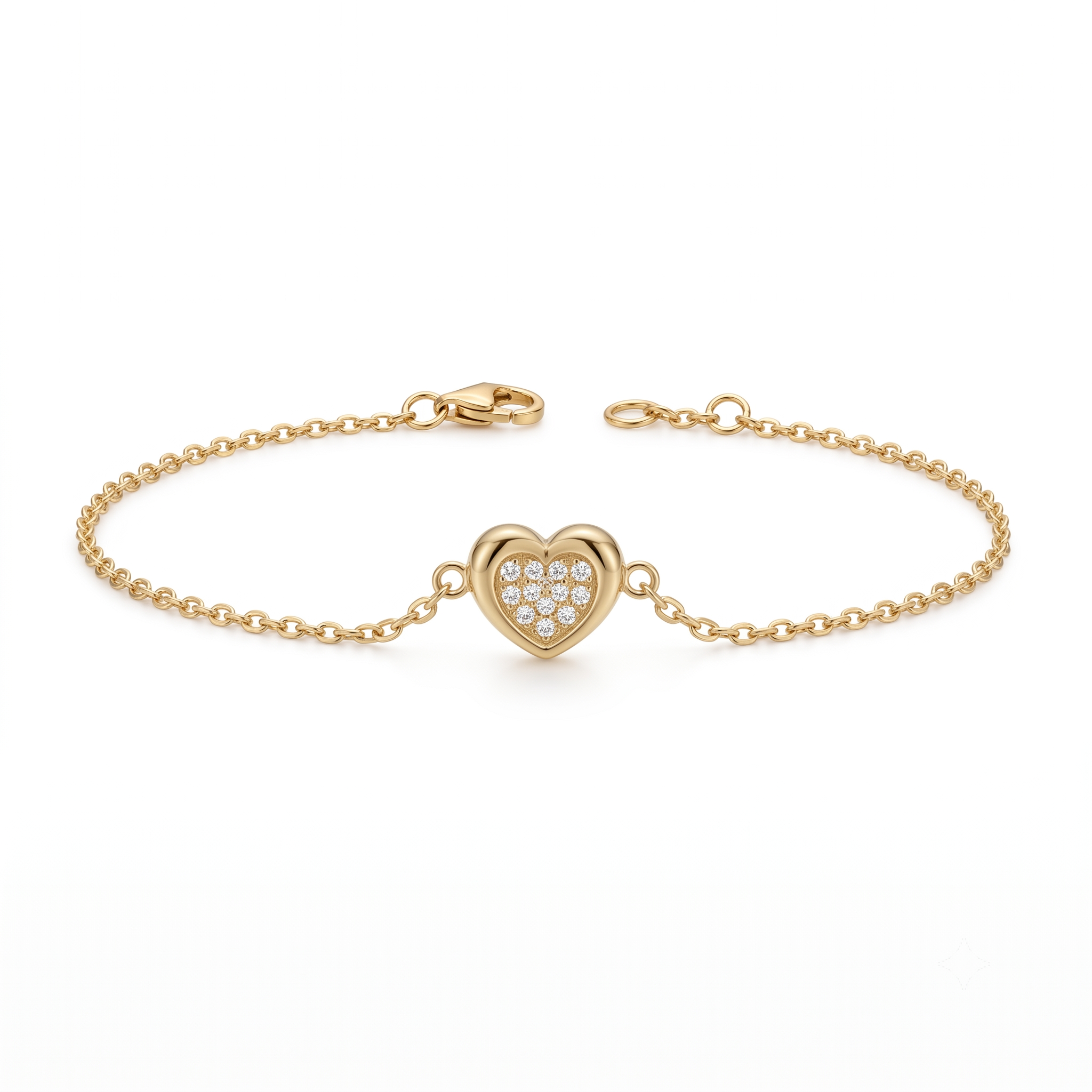 14K Gold | Armband Herz mit Zirkonia AB132