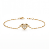 14K Gold | Armband Herz mit Zirkonia AB132