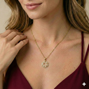 14K Gold | Anhänger Blume mit Zirkonia