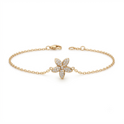 14K Gold | Armband Blume mit Zirkonia AB170