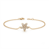 14K Gold | Armband Blume mit Zirkonia AB170