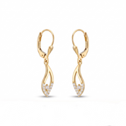 14K Gold | Schwungvolle Ohrhänger mit Zirkonia Steinen O200