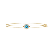 14K Gold | Armband mit hellblauem Zirkonia AB167