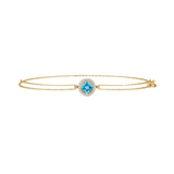 14K Gold | Armband mit hellblauem Zirkonia AB167