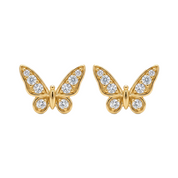 14K Gold | Ohrstecker Schmetterling mit Zirkonia O092