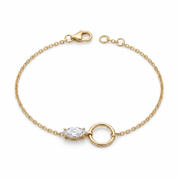 14K Gold | Armband mit Kreis und Zirkonia AB136