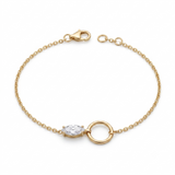 14K Gold | Armband mit Kreis und Zirkonia AB136