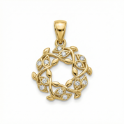 14K Gold | Anhänger Blume mit Zirkonia