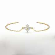 14K Gold | Armband mit Kleeblatt Zirkonia AB134