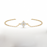 14K Gold | Armband mit Kleeblatt Zirkonia AB134