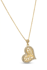 14K Gold | Halskette Herz mit Zirkonia