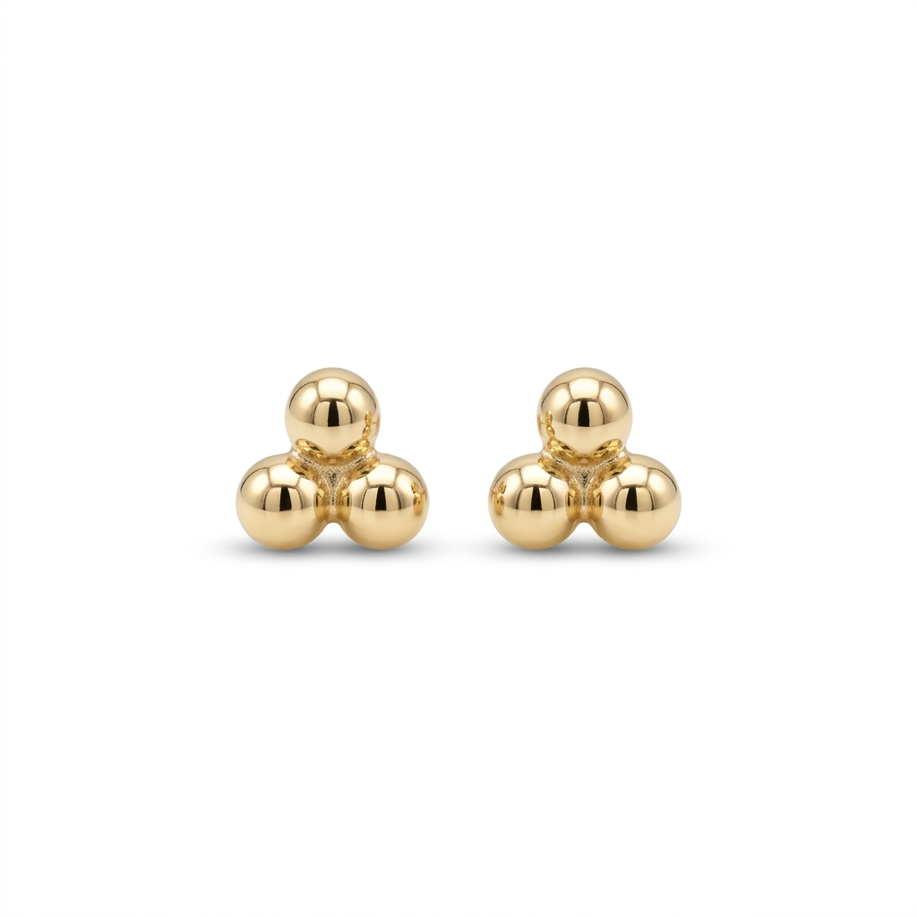 14K Gold | Ohrstecker Dreifach Kugel Design O083