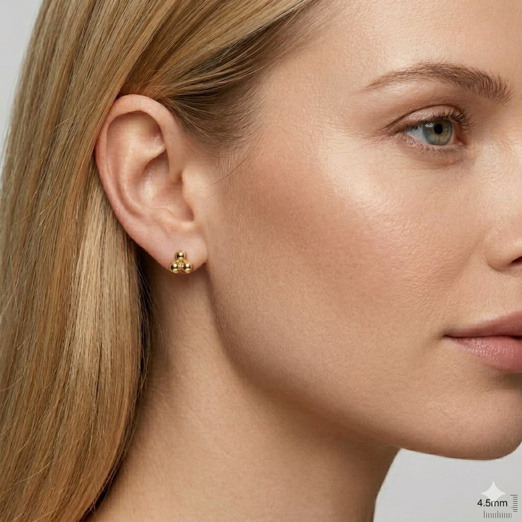 14K Gold | Ohrstecker Dreifach Kugel Design O083