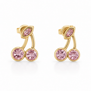 14K Gold | Ohrstecker Kirsche mit Zirkonia O094