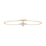 14K Gold | Armband Kleeblatt mit Zirkonia AB110