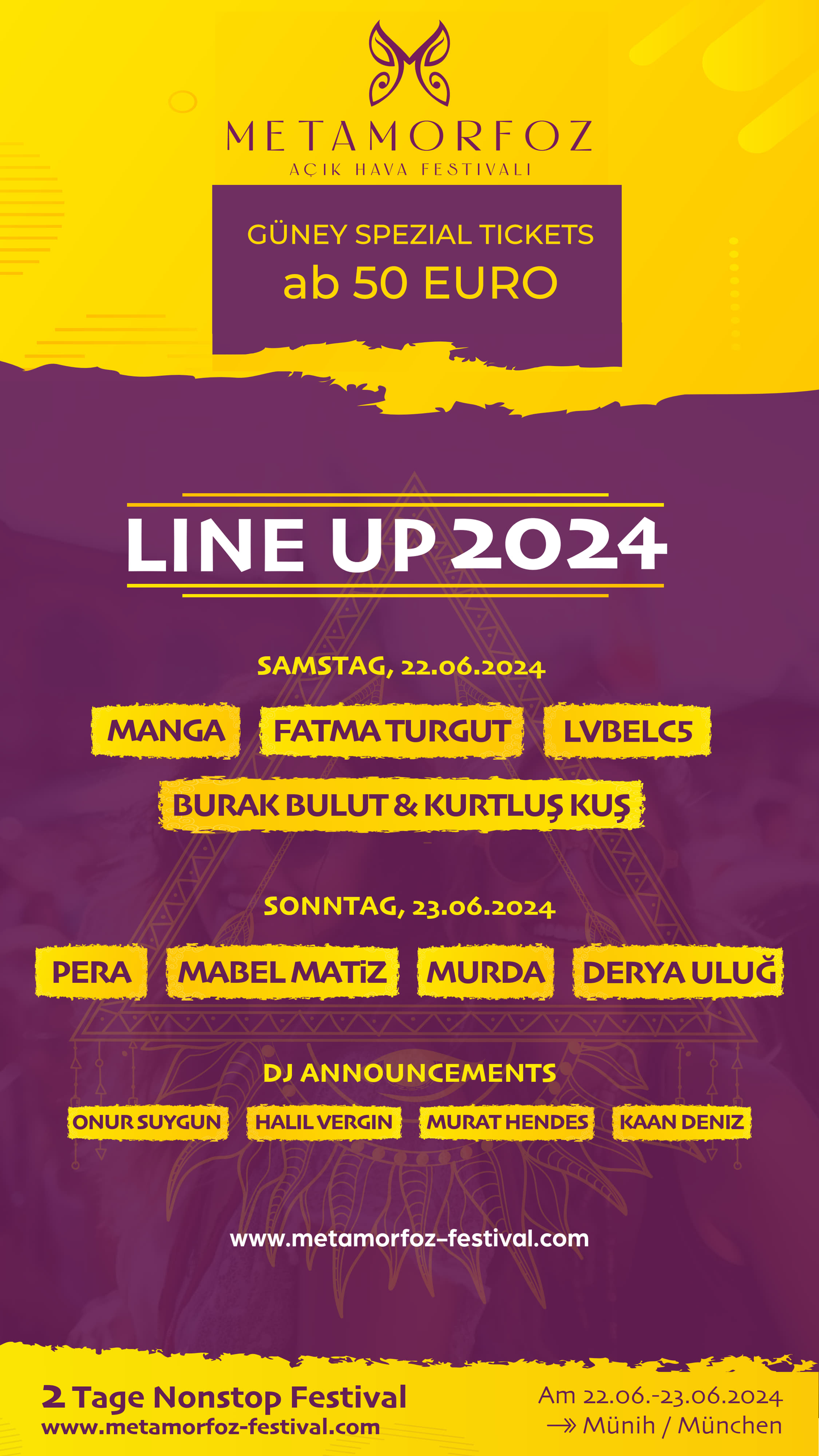 GÜNEY SPEZIAL TICKETS: METAMORFOZ 2024 - Acik hava festivali