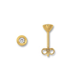 8K Gold | Ohrstecker Zarge Ø 4,0 mm Zirkonia