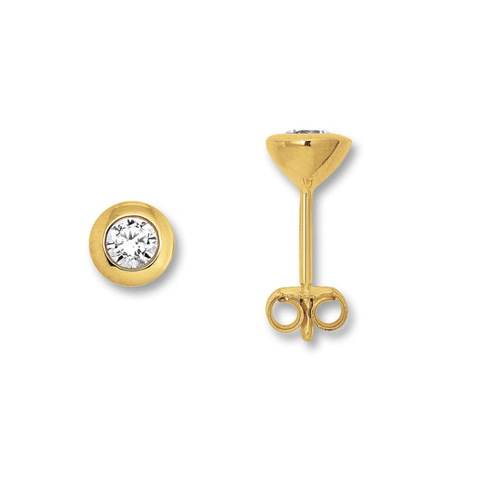 8K Gold | Ohrstecker Zarge Zirkonia