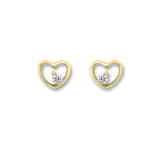 8K Gold | Ohrstecker Herz Zirkonia