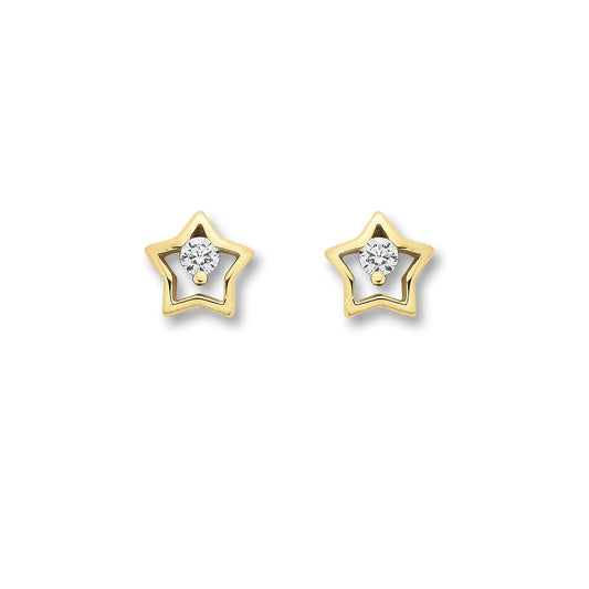 8K Gold | Ohrstecker Stern Zirkonia