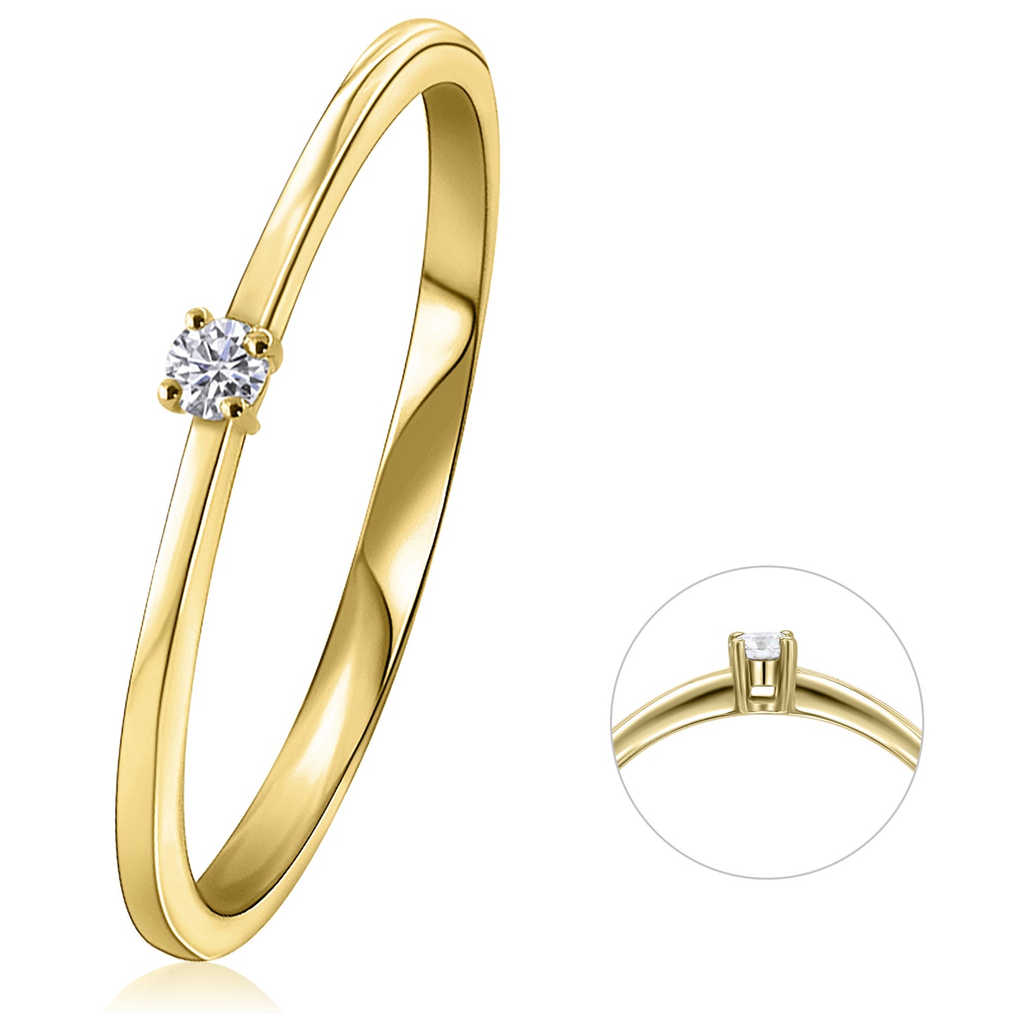 14K Gold | Ring Brillant 0,03ct