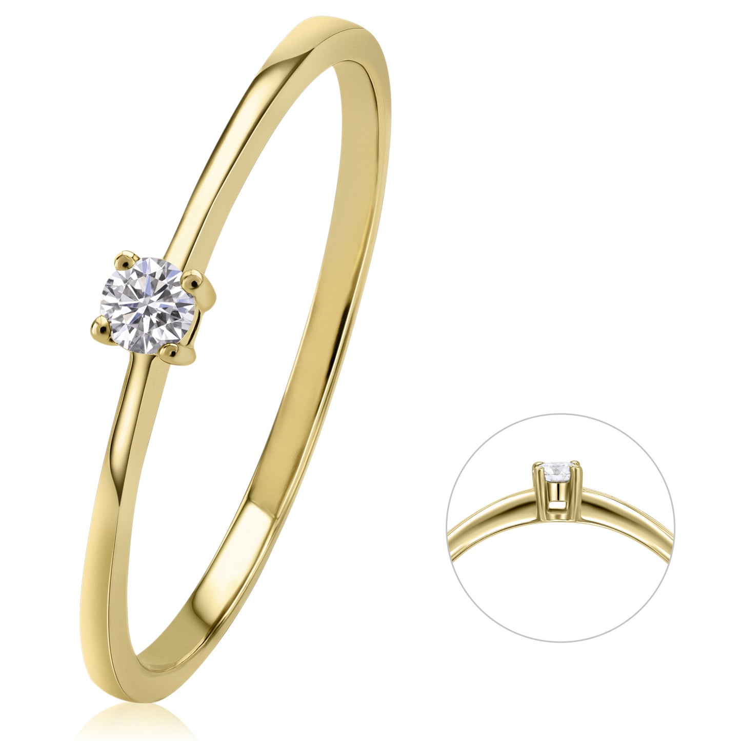 14K Gold | Ring Brillant 0,07ct