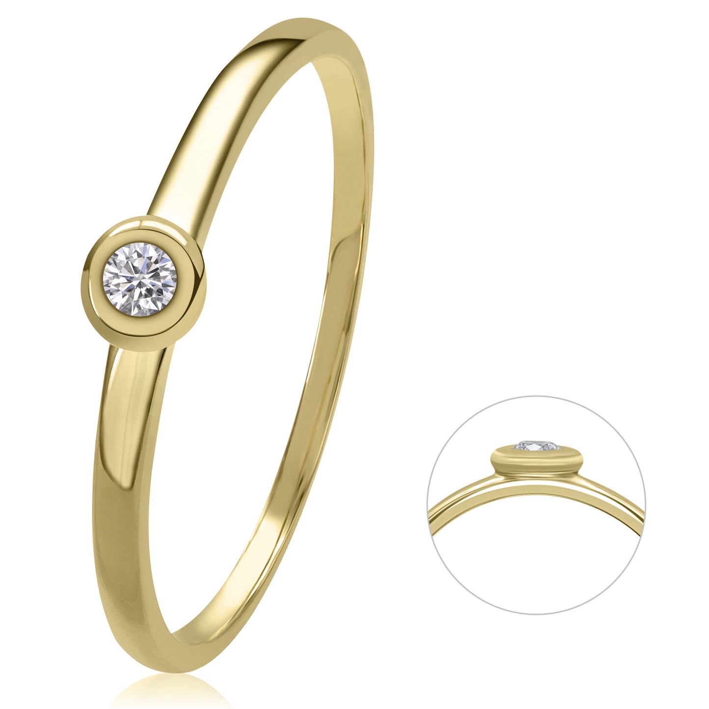 14K Gold | Ring Brillant 0,03ct