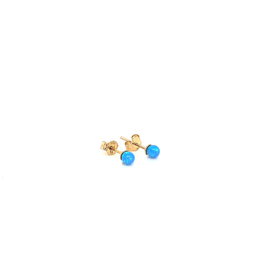 14K Gold | Ohrstecker mit Synthetik Opal