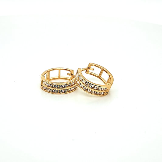 14K Gold | Ohrstecker Creole mit Zirkonia