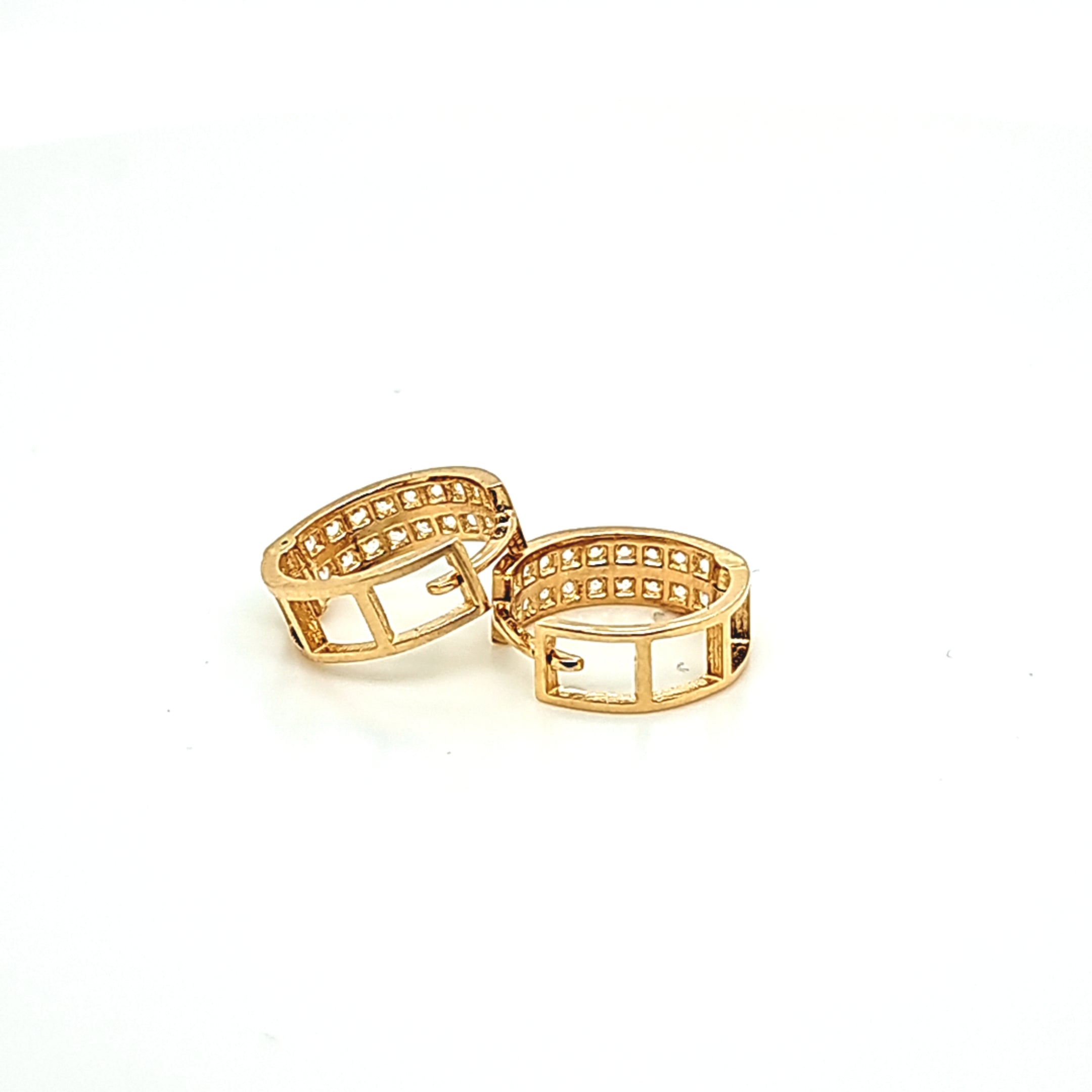 14K Gold | Ohrstecker Creole mit Zirkonia