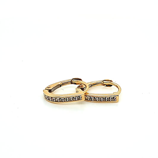 14K Gold | Ohrstecker Creole mit Zirkonia