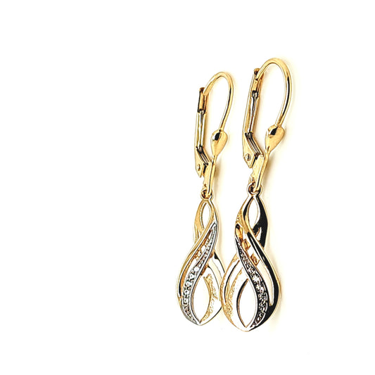 14K Gold | Hängende Ohrstecker mit Zirkonia