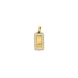 14K Gold | Anhänger mit Zirkonia und Rechteck K083